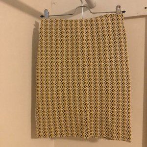 Zara Trafaluc Yellow Geometric Pencil Skirt Size S